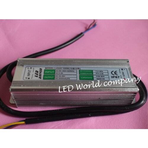 100W LED Driver 3A 30-36V COB High Power LED flood light dirver IP65 LED power supply Led floodlight driver