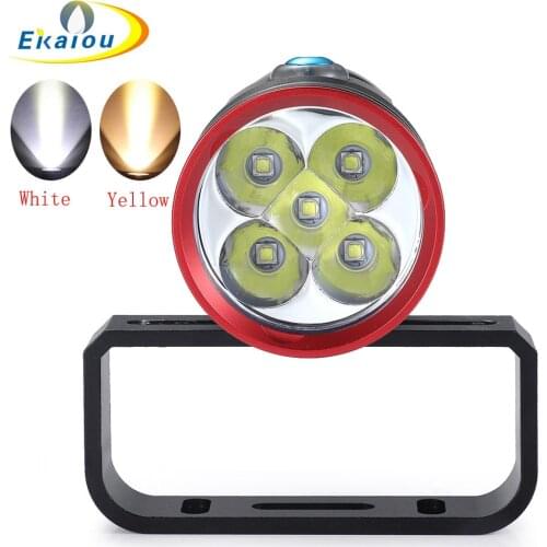 5 x XML-L2 LED Diving Flashlight Photography Scuba Video Underwater Fill Light 200M Dive Lighting Catch Fish Torch + Handle