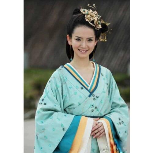 TV Play Schemes of A Beauty Princess GuanTao Elegrant Simple Traditional Hanfu Costume Quju Actual Product Pic