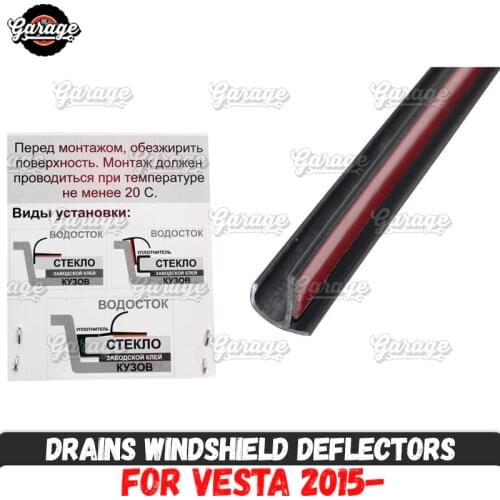 Drains windshield deflectors Universal - for any car Polyurethane pads accessories protective from water car styling tuning