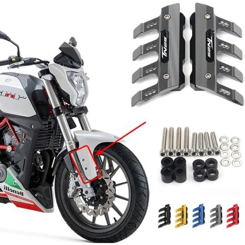 With Logo For BENELLI TNT25 Motorcycle Mudguard Front Fork Protector Guard Block Front Fender Anti-fall Slider Accessories