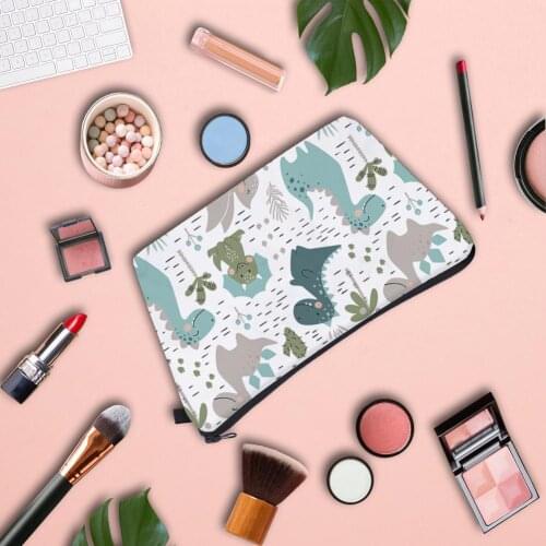 Women Cosmetic Bag Travel Toiletry Storage Dinosaur Bag Beauty Makeup Bags Cosmetics Organizer Zipper Make Up Case Pouch