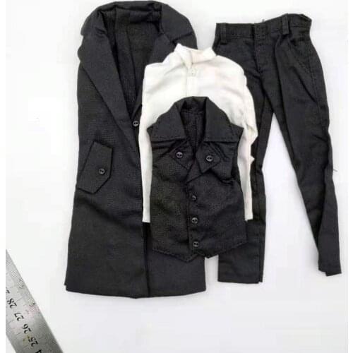 1/6 Scale Male Soldier Suit Set with Coat Shirt Pants for 12in Action Figure Phicen Doll Toy