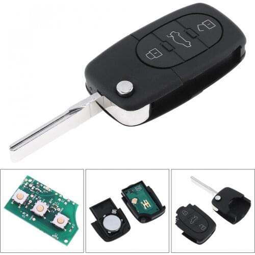 1Piece 433MHz 3 Buttons Keyless Uncut Flip Car Remote Key Fob ID48 Chip 4D0837231A for Audi A3 A4 A6 A8 Old Models