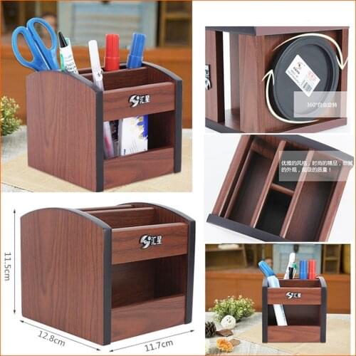 1Pcs High Quality Wooden Pen pencil holder Receiving Box Desktop Learning Penholder Office Desk Organizer Storage Rack Supplies
