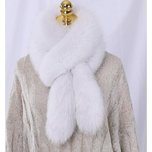 2020 New Fashion Genuine Real Fox Fur Scarf Womens Winter Natural Fur Scarf Scarves Neckerchief Real Fur Muffler Lady Wrap Solid