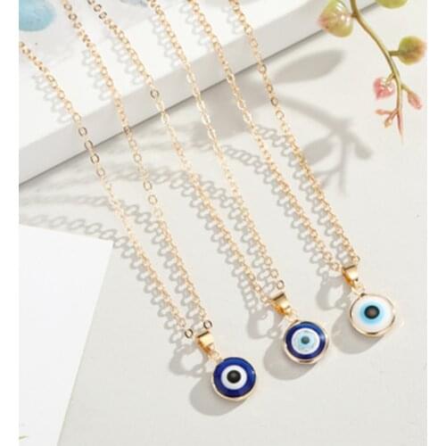 2021 Gold Color Clavicle Chains Eye Necklaces Pendant Turkish Evil Eyes Necklace ForWomen Jewelry Gift Jewelry