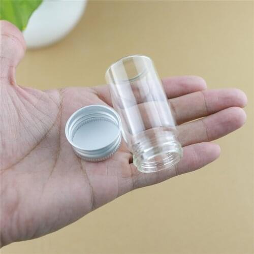50pcs/lot 30*60mm 25ml Mini Glass Bottles Aluminum CapsGlass Jars Vials Transparent Glass Containers Cute Small Bottles