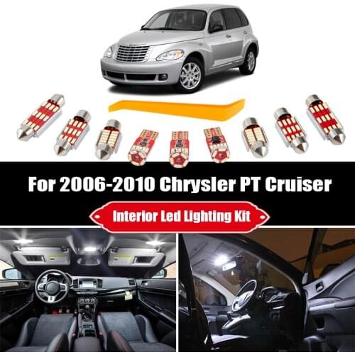 8 Bulbs For 2006 2007 2008 2009 2010 Chrysler PT Cruiser White Canbus Interior LED Car Light Kit Map Dome Cargo License Lamp