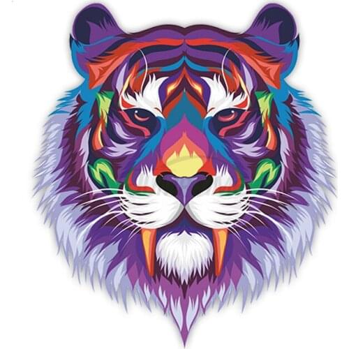 Car Stickers Decor Motorcycle Decals Rainbow Tiger Decorative Accessories Creative Sunscreen Waterproof Suitable for Car Door