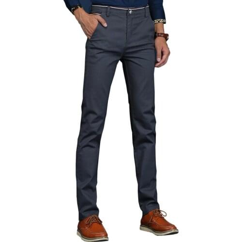 Brand Mens Pants Cotton Casual Stretch Male Trousers Man Long Straight High Quality 6 color Plus Size Mens Pants Casual Trousers