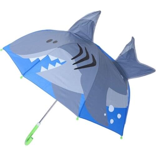 Children Umbrella Boys Girls Cartoon With Animal Ears Umbrella Custom Princess Long Handle Safe Light Portable Umbrella 77HD