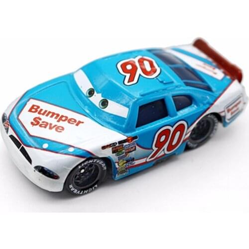 Disney Cartoon Movies Pixar Cars Lightning Mcqueen No.90 Bumper Save Racer 1:55 Scale Diecast Metal Modle Toys Car For Kid Gift