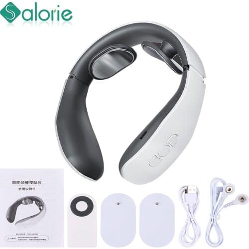 Electric Pulse Neck Massager Cervical Traction Collar Therapy Pain Relief Stimulator Guasha Acupuncture Cupping Patting Massage