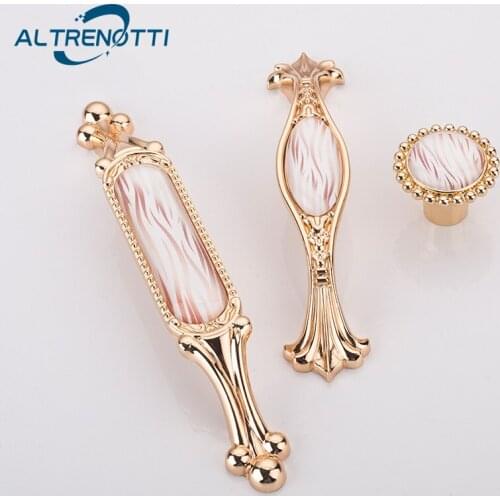European Furniture Cabinet Handle Zinc Alloy Crystal Glass Wardrobe Drawer Door Pull Rural Kitchen Cupboard Closet Knob Hardware