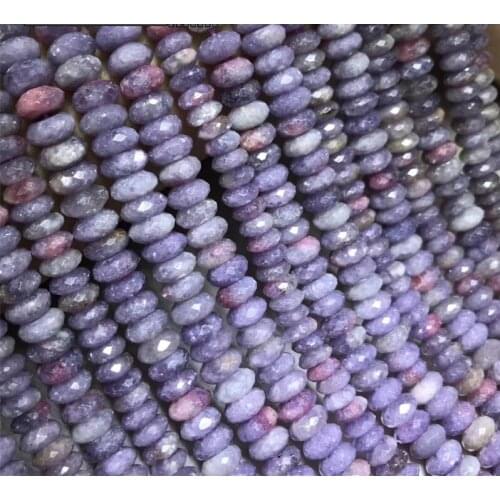 Purple Tourmaline roundel faceted 4*8MM 37cm for DIY jewelry making loose beads FPPJ wholesale beads nature
