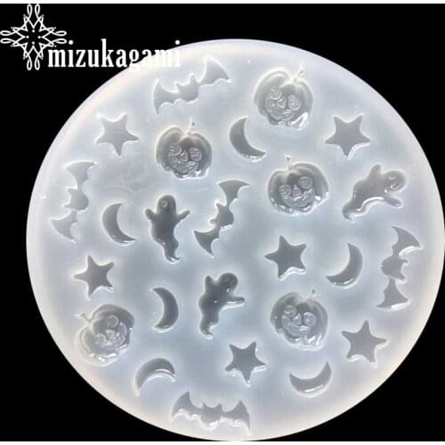 UV Resin Liquid Silicone Mold Resin Mold All Saints' Day Bat Pumpkin Ghost Moon Pentagram For DIY Making Jewelry Accessories