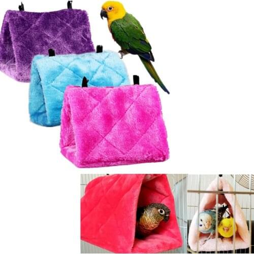 1Pc Plush + Cotton Fabric Warm Bed Hammock Winter Use Toys For Pet Hamster Cage House Hanging Nest Parrot Pet Birds 17*12*13 cm