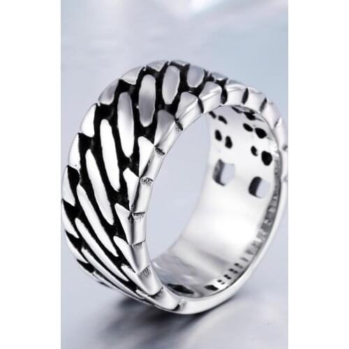 Beier new store 316L Stainless Steel ring personality Wide Chain Knitting Ring Exagerrated fashion jewelry LLBR8-249R
