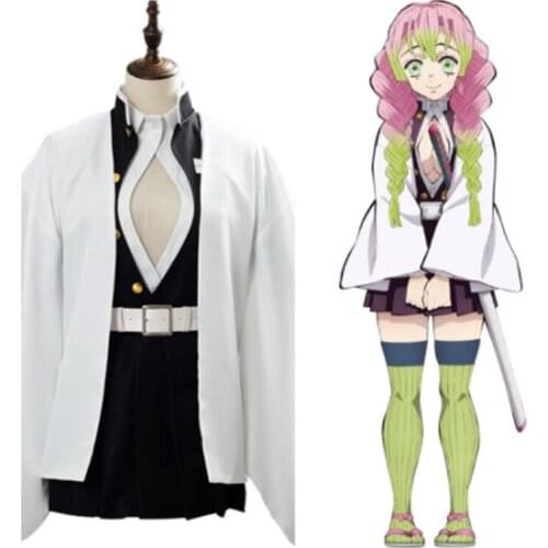 Demon Slayer Kimetsu no Yaiba Kanroji Mitsuri Cosplay Costume Uniform Halloween Carnival Women Dress