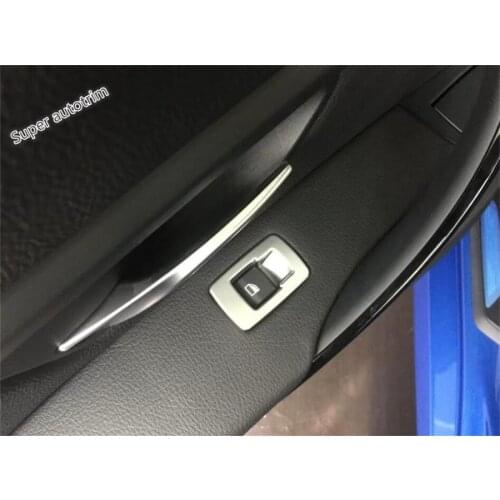 Lapetus Door Armrest Window Lift Button Panel Cover Trim 4 Pcs / Set Fit For BMW 3 Series 316i 320i 328i 2013 - 2017 / ABS