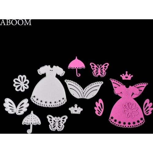 ABOOM Hot 7PCS/Set Metal Steel Cutting Dies Stencil DIY Scrapbooking Dies Photo Album Card Craft Embossing Die Cut Paper Stencil