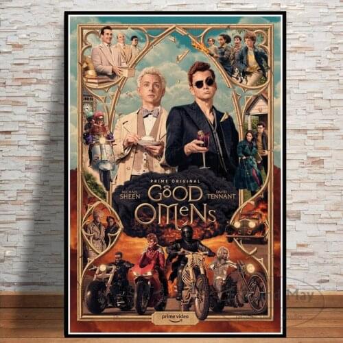Hot Good Omens Neil Gaiman TV Series Show 2019 Movie Canvas oil Painting Poster Prints Wall Art Pictures Living Room Home Decor