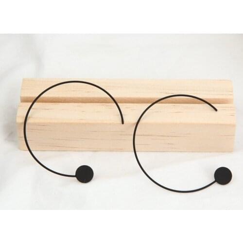 Fashion Punk Simple Geometry Black Semicircle Half Round Hexagon Earring For Man Woman 2021 Gothic Jewelry Accessories Wholesale