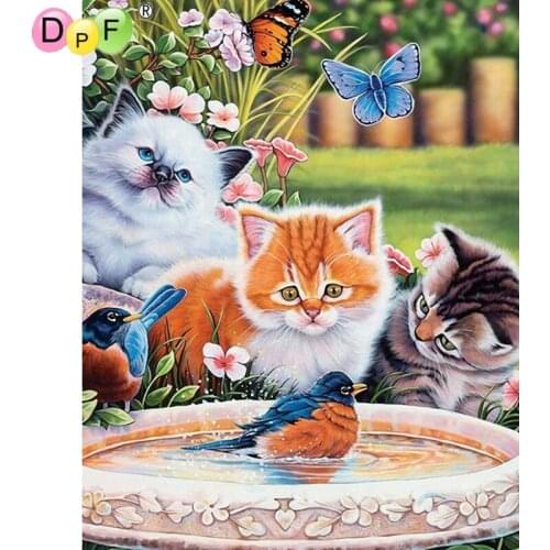 New 3d Diy Diamond Painting cross stitch Cat see mandarin duck Mosaic square Embroidery Handmade Crafts Full Square Home Decor