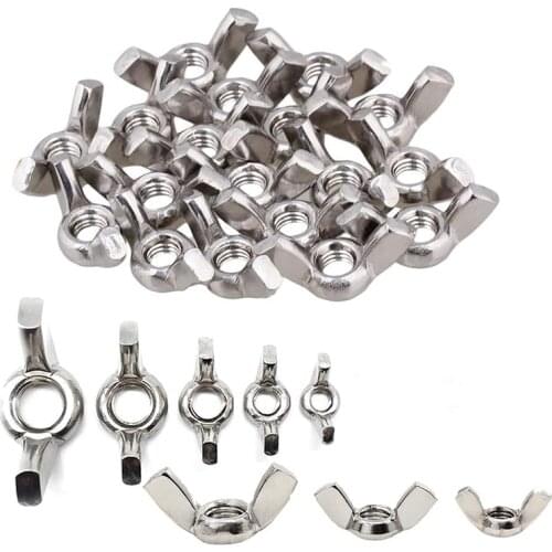 80 Pcs Wing Nut Set Butterfly Nuts M3 M4 M5 M6 M8 M10 M12 Wing Nuts Assortment Kit for Fastener Carbon Steel DIY Tools