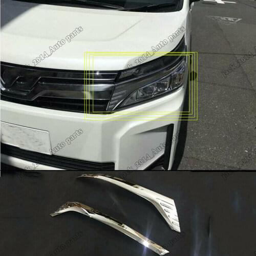 Silver ABS Chrome Headlight Lamp Eyebrow Trim Cover 2pcs/set For Toyota Voxy R80 2017