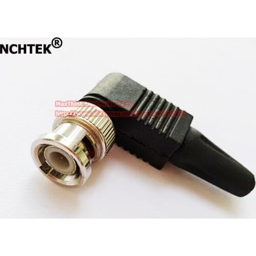 NCHTEK Right Angled CCTV RG59 BNC Male Solderless Connector BNC Female Socket Surveillance Cameras +Plastic/Free shipping/50PCS