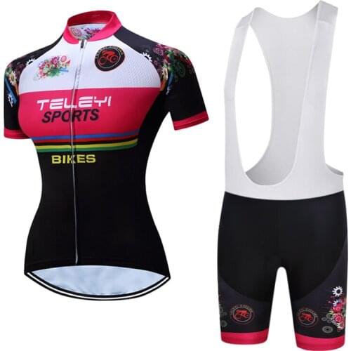 2017 New Cycling Jersey Bike Bicycle Clothing Women Short Sleeve Shorts Sets Black XS-4XL