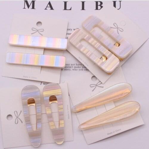 2020 new fashion shell color hairpin Korean version of the fairy girl bangs hair accessories