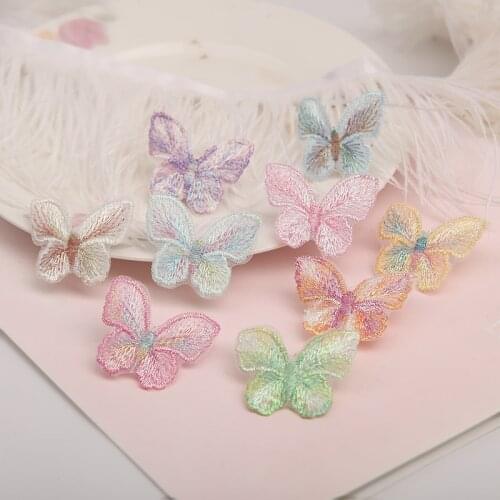 New 9pcs/Lot Shiny Butterfly Accessory For Apparel Sewing Materials Wedding Dress DIY Lace Trim