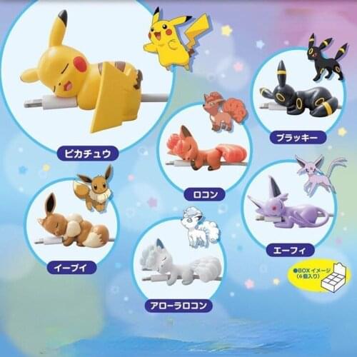 New Pokemon Pikachu Cartoon Figure Animation Cute Style Mobile Phone Data Cable Protective Cover Charger Anti-breaking Rope Gift