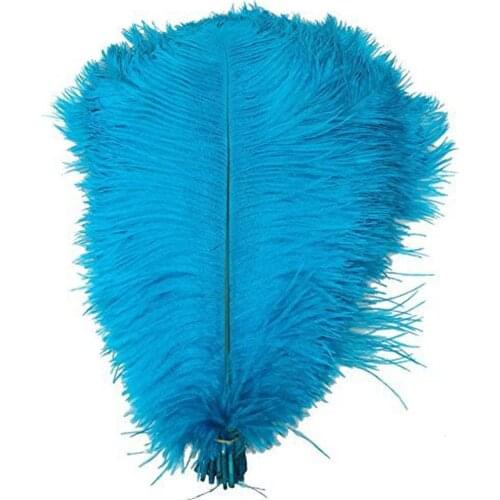 Wholesale 10Pcs/Lot Lake Blue Ostrich Feathers for Crafts 15-75CM Ostrich Feather Decor DIY Carnival Wedding Decorations Plumes