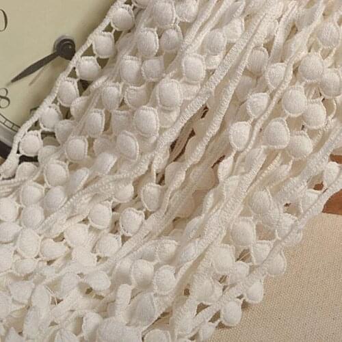 Wholesale 15yards/lot white crochet cotton small dot lace trim ribbon DIY sewing 1.5 cm width
