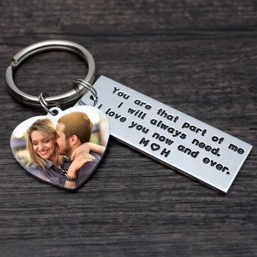 Personalized Keychain, Engraved Keychain,Photo Keychain,Boyfriend Birthday Gift, Custom Key Ring,Gift for Him