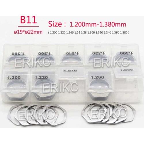 50PCS Injector Shims Gaskets B11 Size 1.20mm-1.38mm Common Rail Injector Shims Nozzle Valve Adjust Washer Repair for Bosch
