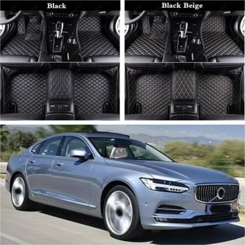 Luxury Leather CAR Floor Mat for Volvo S40 S60 S80 S90 Auto Carpet Cover Car Floor Mats Dust-proof Automobile Floor Mats