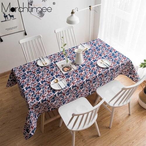 Vintage Britain Tablecloth Decorative Cotton Linen Kitchen Tablecloth Rectangular Tablecloths Nordic Style Dining TV Table Cover
