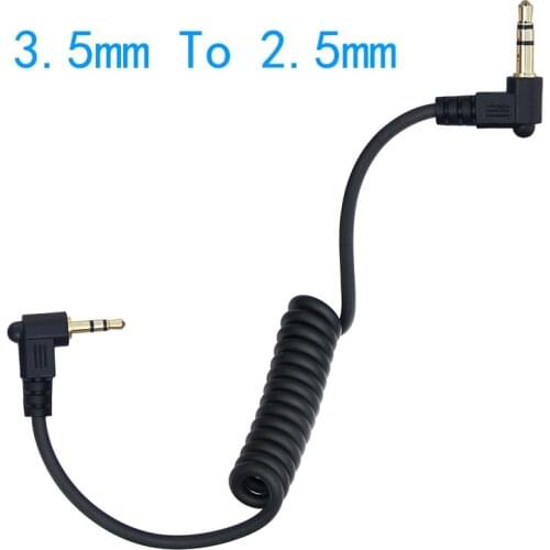 3.5mm To 2.5mm Male To Male 3 Pole 90 degree Angled Audio Coiled Spiral 20cm For Camera Microphone