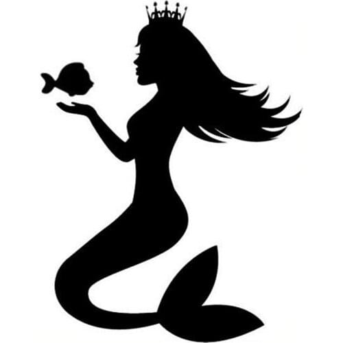 12.1*16CM Queen Mermaid Fish Car Stickers Decals Fashion Car Body Decoration Accessories