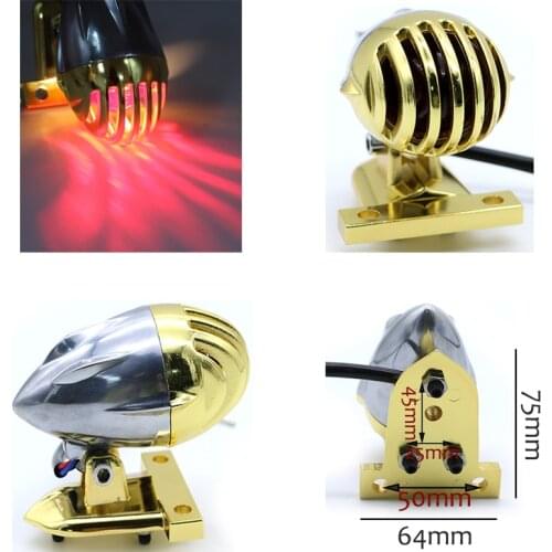 Universal DC 12V Motorcycle Refit Tail Light Scooter 35W Retro Turn Signal Lights Motorbike Parking Light Motor Gold Brake Lamp