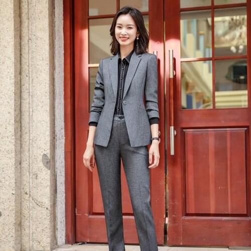 High quality womens suit pants professional two-piece Autumn and winter high-quality hotel professional suits Slim trousers