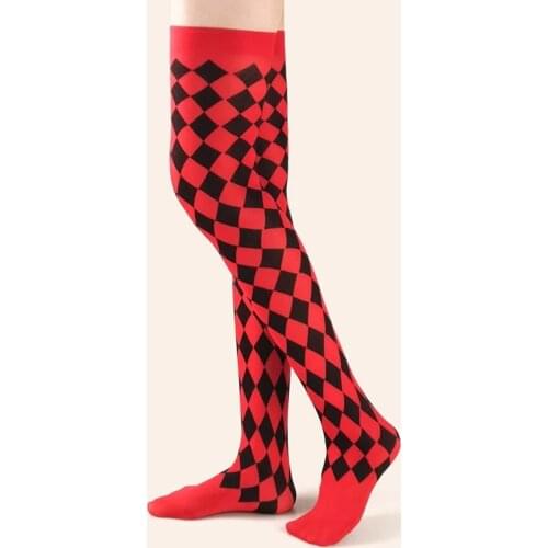 1 pair Halloween party holiday stockings fashion color matching over the knee socks