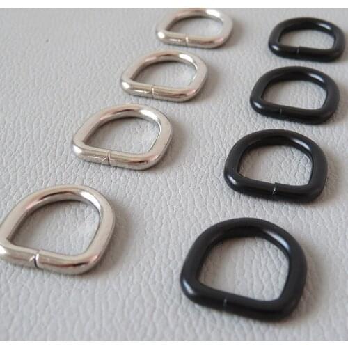 1pc 10mm 12mm Webbing Straps Metal D Ring Buckle Belt Loop For Bag Backpack Handbag Pet Cat Small Dog Collar Clasp DIY Accessory