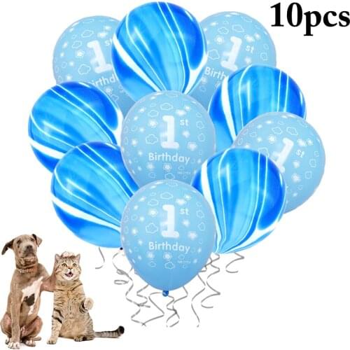 10pcs Birthday Balloons 12inch Latex Balloon Set Pet Cat Dog 1st Birthday Party Balloon For Pet Dogs Cats Birthday Party Decor