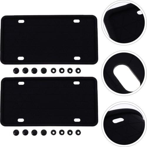 2pcs Car Silicone License Plate Frame Scratch-proof Number License Plate Holder
